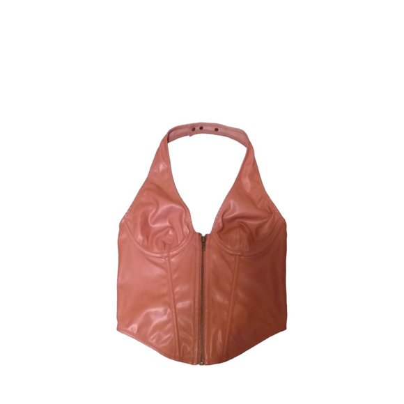 Urban Outfitters Brown Faux Leather Halter Top - Picture 2 of 8